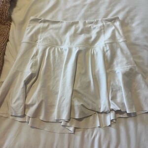 White Mini Skater Skirt with Ruffled Tiers